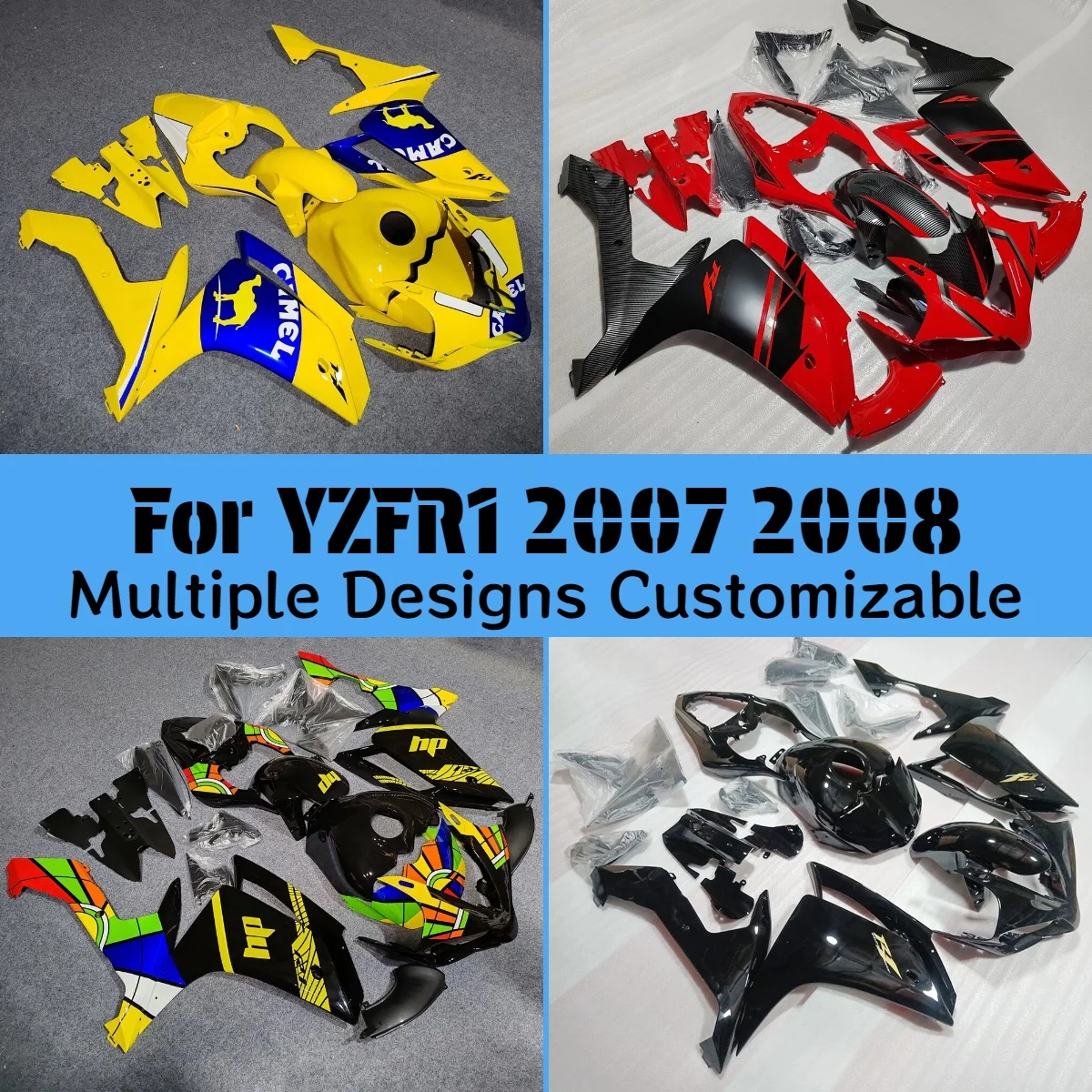 

Комплект обтекателей для мотоцикла YAMAHA YZF R1 2007-2008, полный комплект обшивки YZFR1 07-08