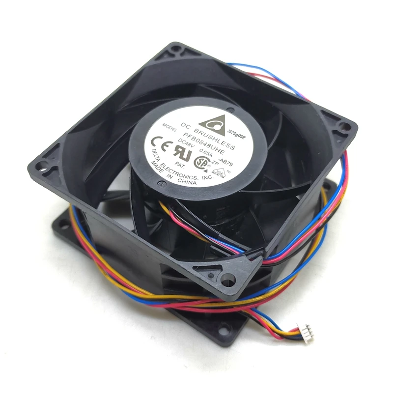 

48V cooling fan 8cm For Delta 8038 pfb0848uhe 48V 0.65a double ball 4-wire PWM high wind 8cm cooling fan