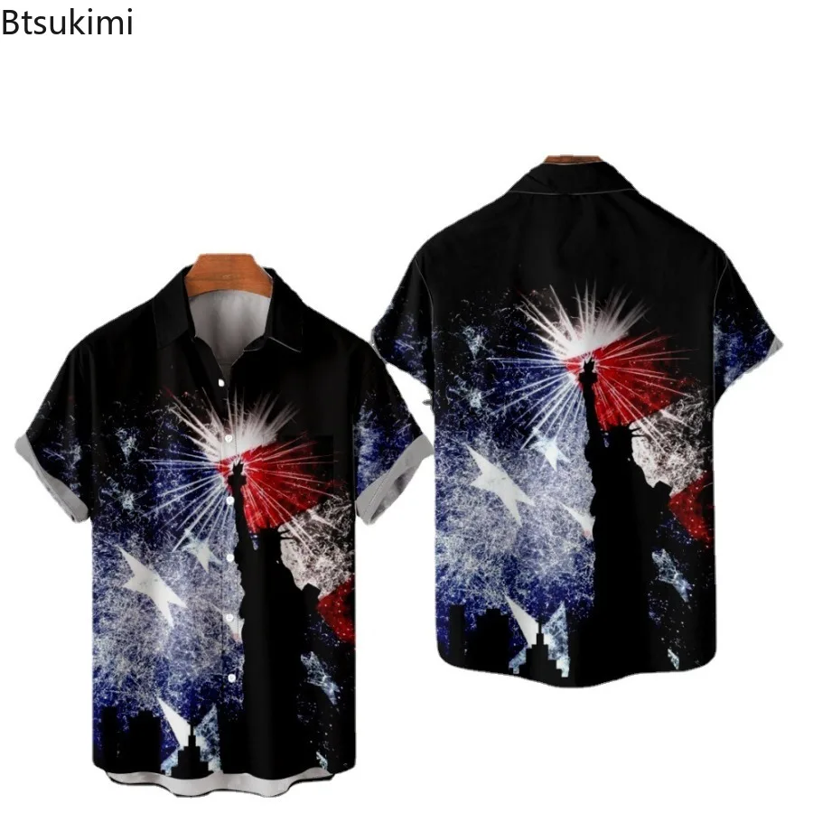 Summer Fashion 3D Print Shirts for Men Clothing 2025 Hawaiian Beach Shirt Casual Short Sleeve Y2K Tops Vintage Lapel Blouse Male