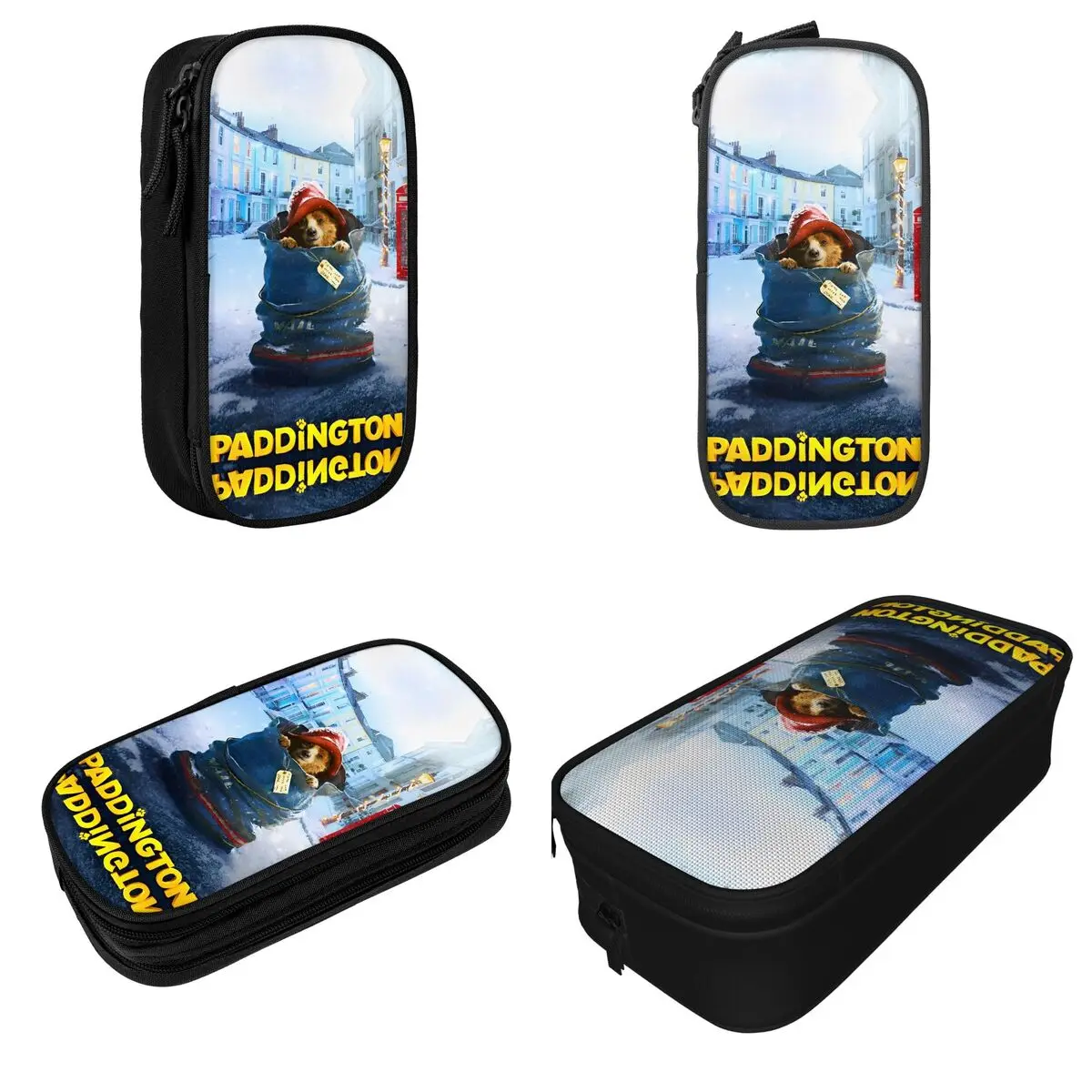 Estuche para lápices de oso marrón Paddington de Gran Bretaña, caja para lápices de dibujos animados, bolsas de gran capacidad, accesorios de suministros escolares