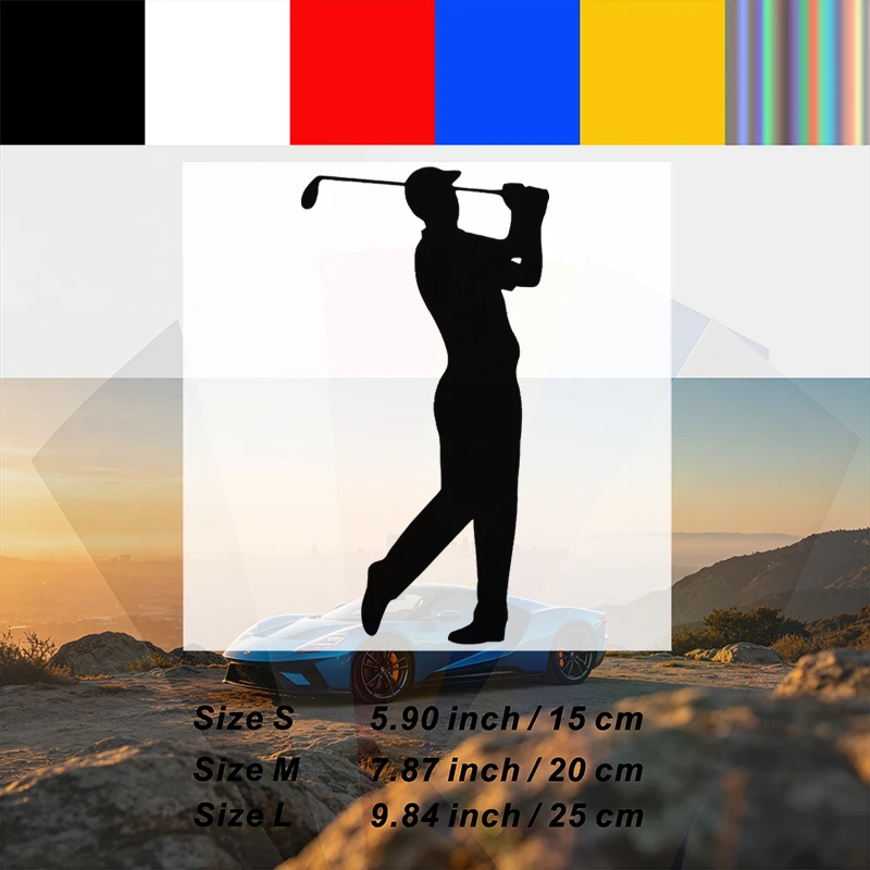 Car Stickers Golf Player Silhouette Vinyl Decal Waterproof Die Cut UV Resistant for Motorcycle Helmet Auto Decor