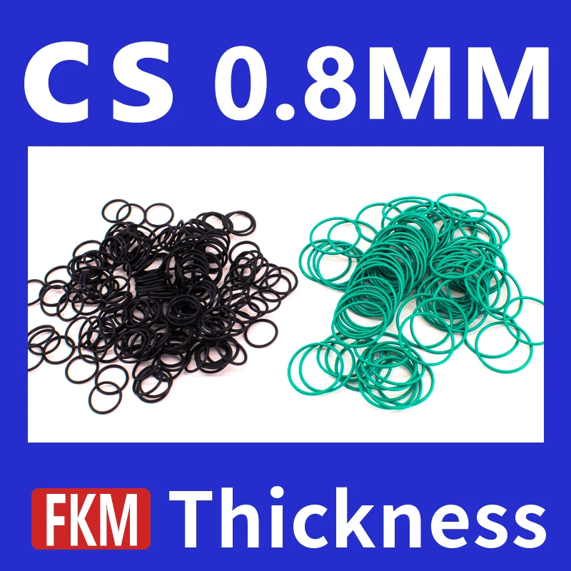 Thickness cs0.8mm FKM green black rubber O-ring rubber sealing ring gasket grommet Fluorine rubber ring