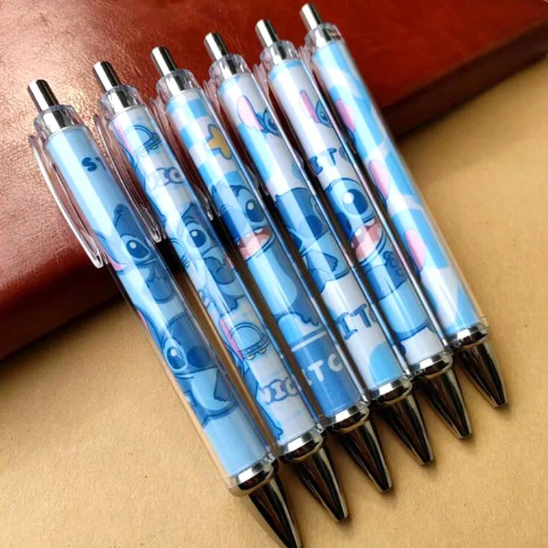 

36pcs/ лот Cartoon Stitch Press Gel Pen Kawaii Disney 0.5mm Black Ink нейтральные ручки рекламные школьные принадлежности офиса