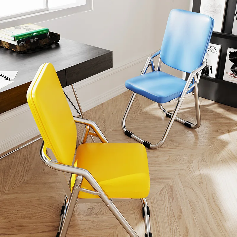 Modern Simple Home Folding Dining Chair Computer Chair Comfortable Long Sitting Chair Comfortable Office Stool Back Chair