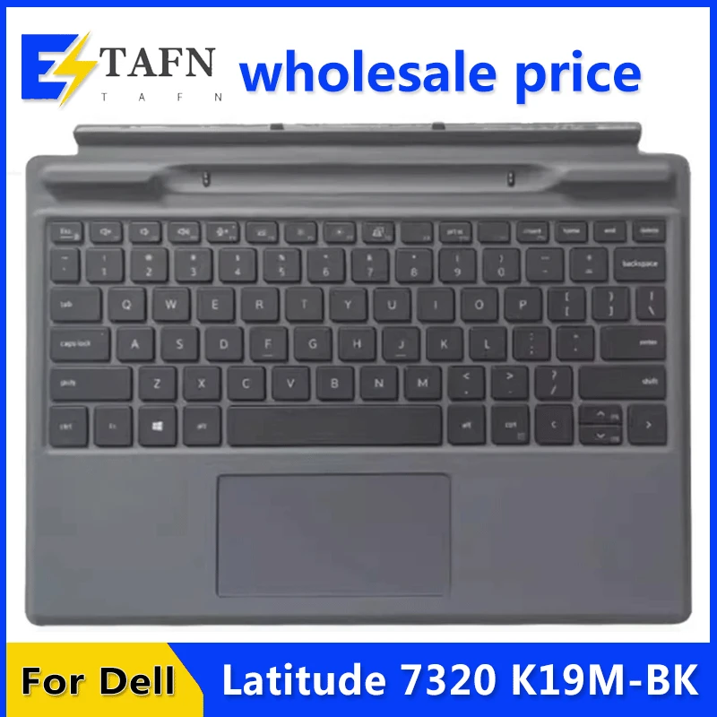 

US English Keyboard for Latitude 7320 K19M-BK Detachable Travel Keyboard K19MBKUS Trackpad Tablet CN-07MM01 Original New