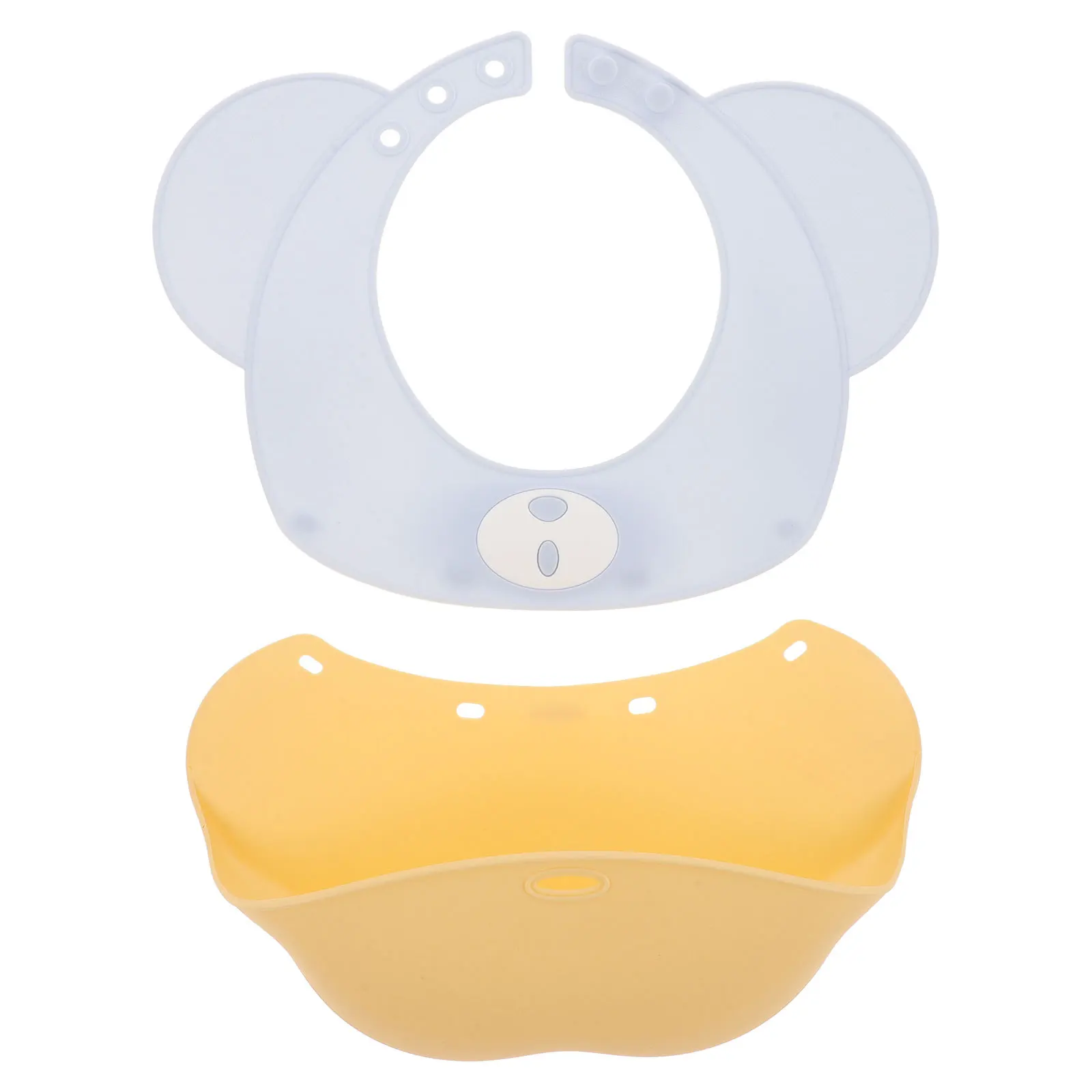 مريلة أطفال من السيليكون اللطيفة مقاومة للماء وحزام رقبة قابل للتعديل وسهلة التنظيف وآمنة للاستخدام في غسالة الأطباق لأساسيات تغذية الأطفال الرضع