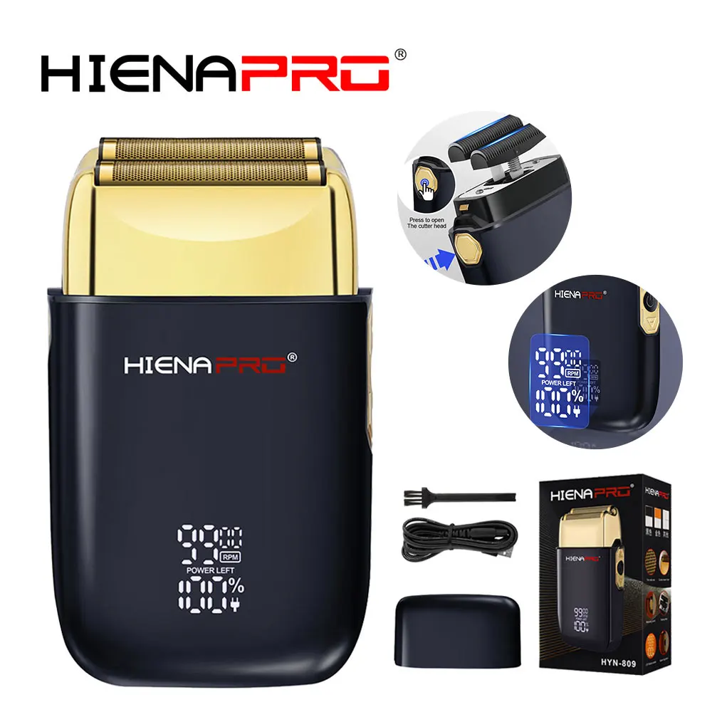 

HIENA New Electric Shaver with LED Display Screen Rechargeable Hair Beard Razor Bald Head Shaving for Men