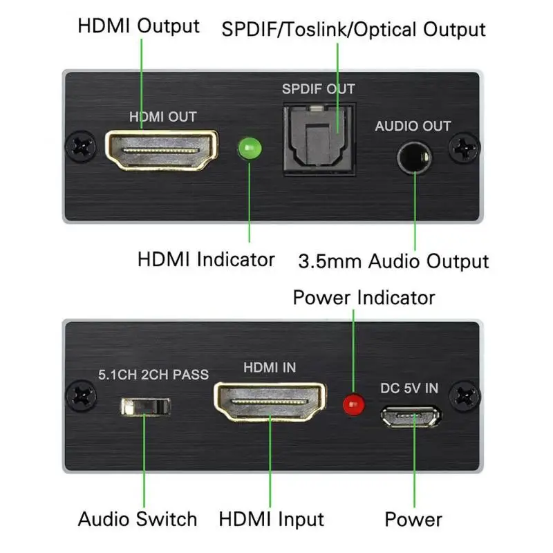 4K X 2K ekstraktor Audio + optyczny TOSLINK SPDIF + 3.5mm Stereo ekstraktor Audio ekstraktor-konwerter Audio HDMI kompatybilny Splitter