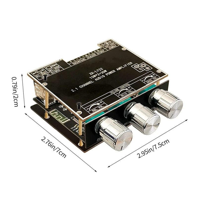 Плата усилителя мощности Bluetooth ZK-LT22 5.1 с сабвуфером мощностью 30 Вт, подходящей для звуковой коробки