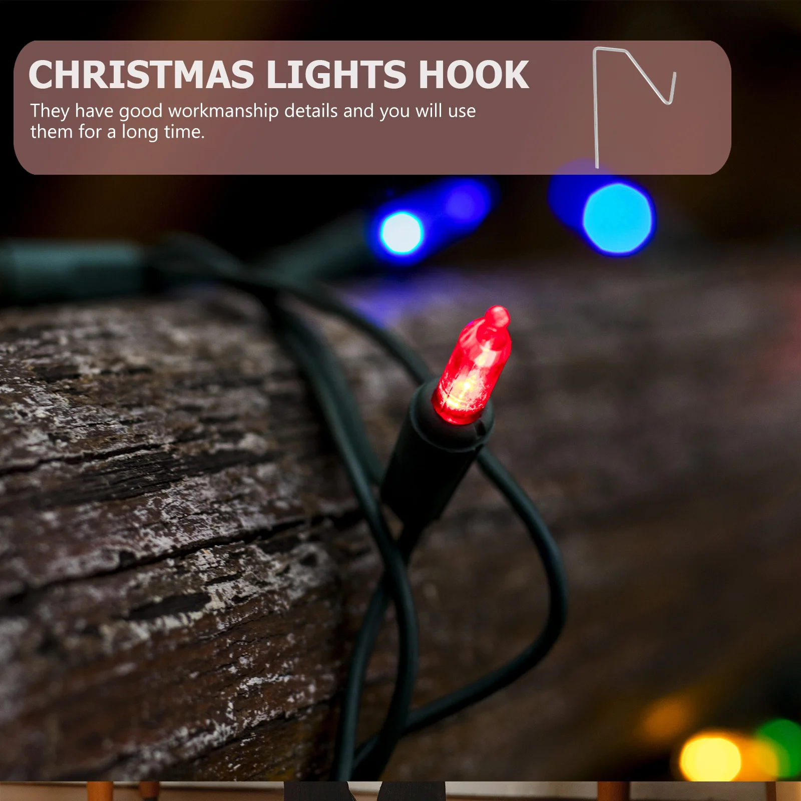 

50Pcs Xmas String Lamp Hook Metal Multi-Functional Christmas Light Hangers Sturdy Decorative Gutter Clips Xmas String Lamp Hook