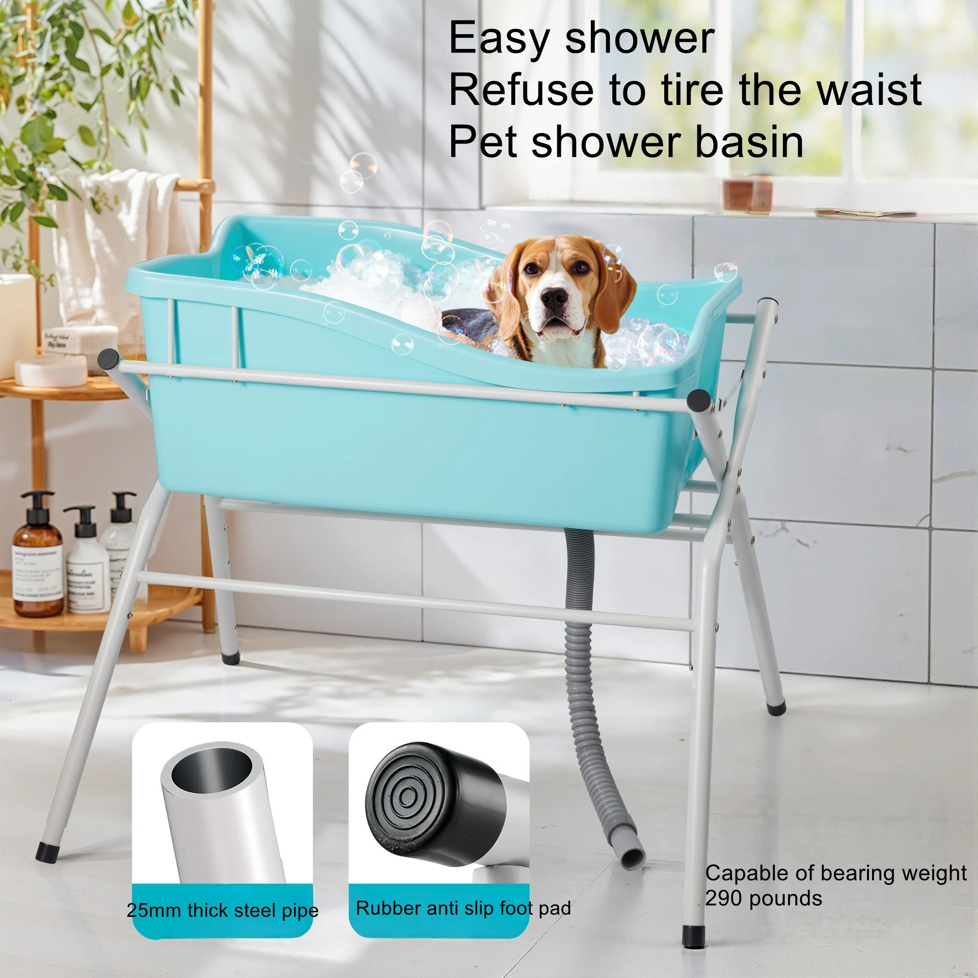 

Pet Dog Bathing Tub Cat Bathing Tub Foldable Stand Cat Small Dog Family Dual-Use Elevating Bathing Tub