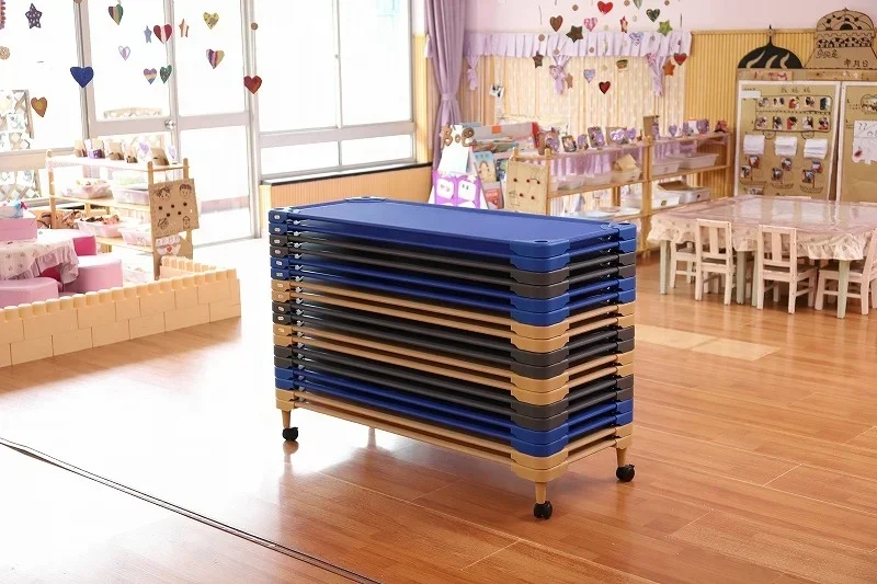 Plastic Superior Stackable Cot Mesh Material Breath Comfortable Children Bed