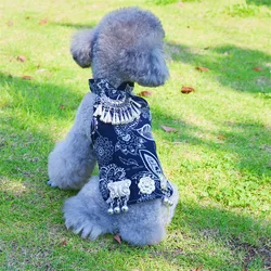 Camiseta transpirable con flores para perro pequeño, sin mangas
