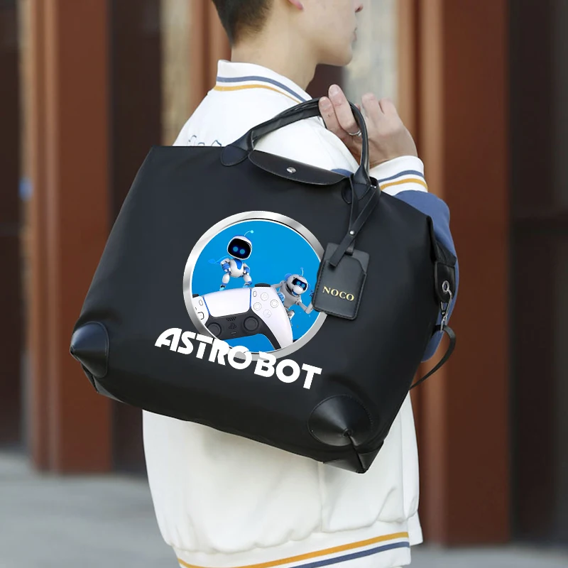 Astro Bot Travel Bags Anime Game Characters Carry on Luggage Women Men Shoulder Bags Kawaii Girls Large Capacity Handbags Gift