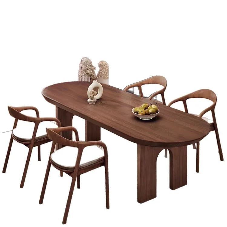 

Household, against the wall, oval, dining table, simple, living room, office, Nordic, solid wood