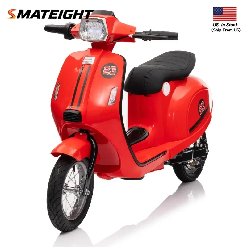 24V Kids Electric Dirt Bike, 250W 2-Wheel Motorcycle with 12" Air Tires, Suspension, Headlight, Music, Bluetooth, for Ages 6-14