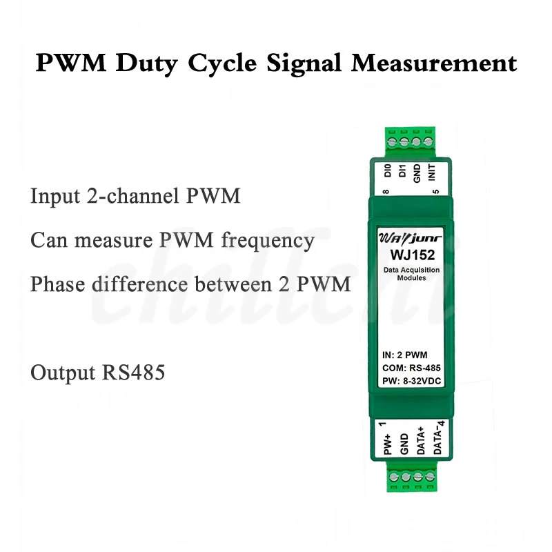2-Channel PWM Duty Cycle Signal To RS485 Modbus RTU Module PWM Frequency Measurement