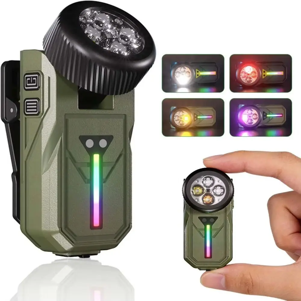 680LM Brightness Rechargeable LED Flashlight 4 Modes USB Rechargeable EDC Clip Flashlight Waterproof Design Adjustable Lamp Head