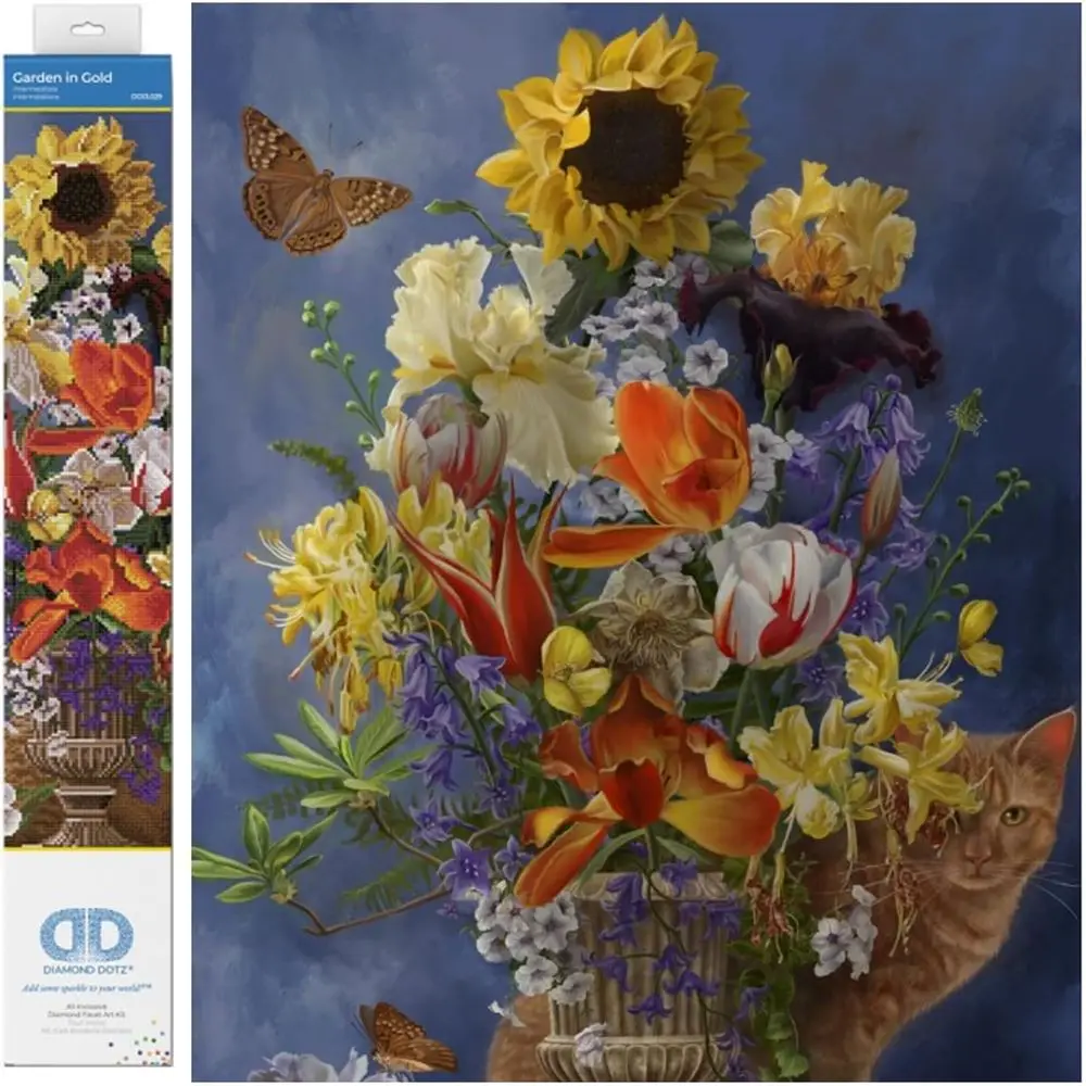 

Garden in Gold Diamond Painting Kits or Adults - Diamond Art Kits a Relaxing Creative Crat Kit with Dotz Gems 28.4x20.5