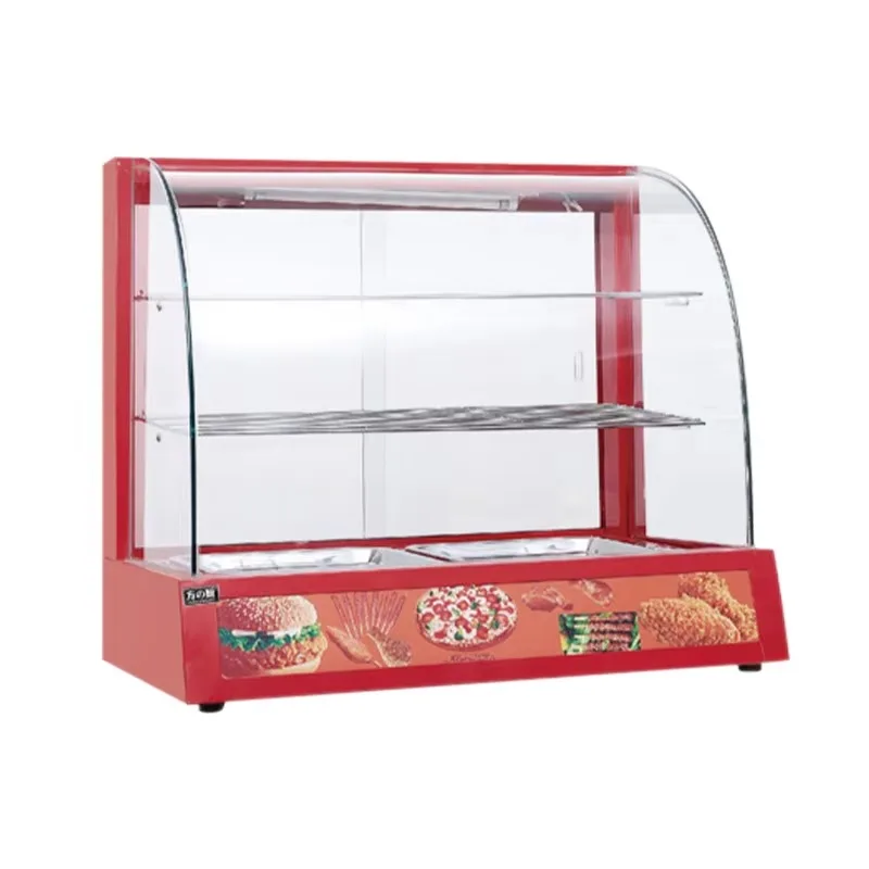 Electric Heating Cooked Food Warmer Display showcase Commercial Tray Glass Insulation Warming Cabinet Best Price