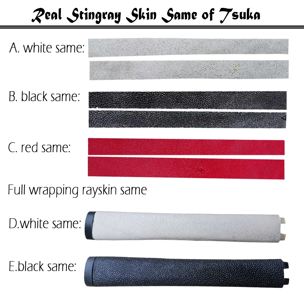 Genuine Same Rayskin, Japanese Sword Tsuka, Wood Handle, Stingray Skin,Samurai Sword Accessories, Color,Size Custom