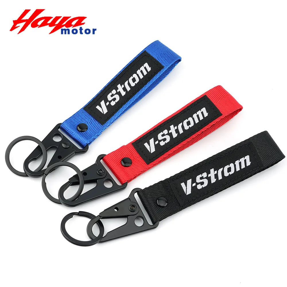 For V-Strom DL250 DL650 DL1000 Vstrom  DL 250 650 650XT 1000 1000XT 3D Embroidered Motorcycle Keychain Keyring Key Chain Holder