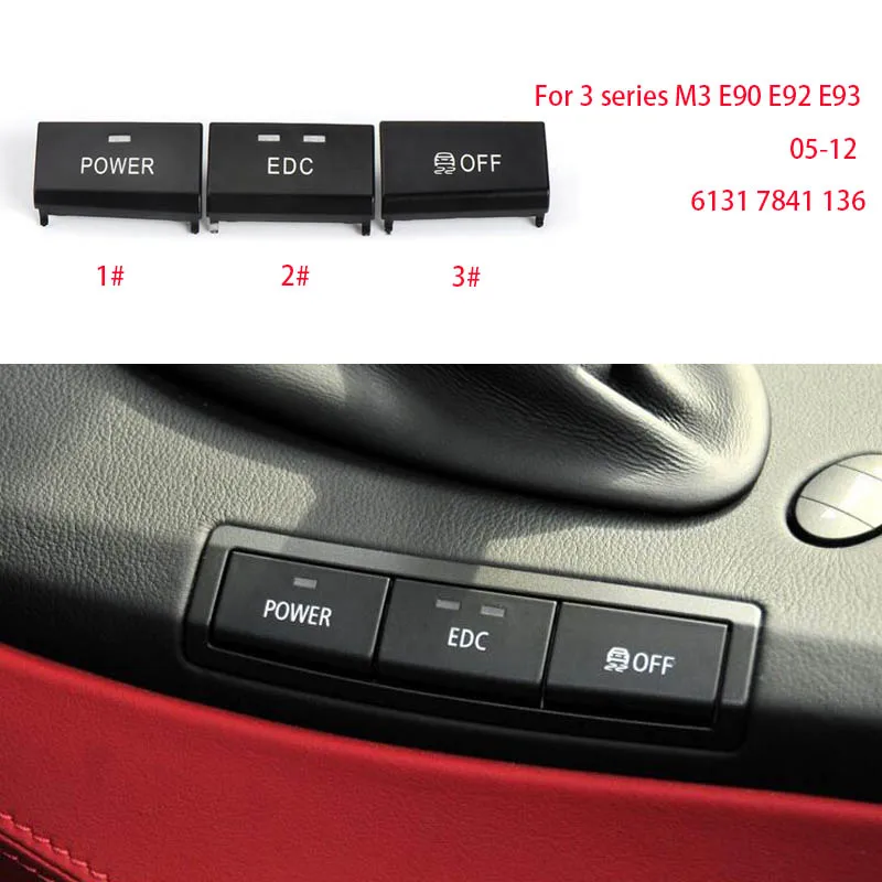 Center Console Switch Repair Button Cap Cover Power EDC DSC for BMW E90 E92 E93 M3 2005-2012 61317841136