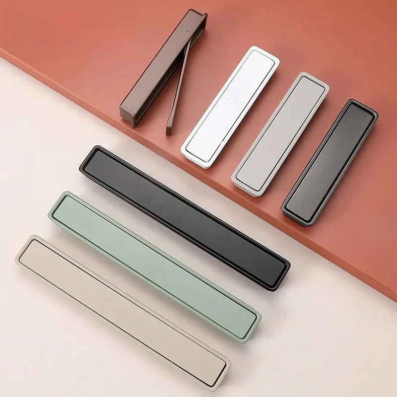 Morandi Color Embedded Handle Invisible Aluminum Alloy Drawer Button Cabinet Wardrobe Door Pull Knob Hardware Accessories
