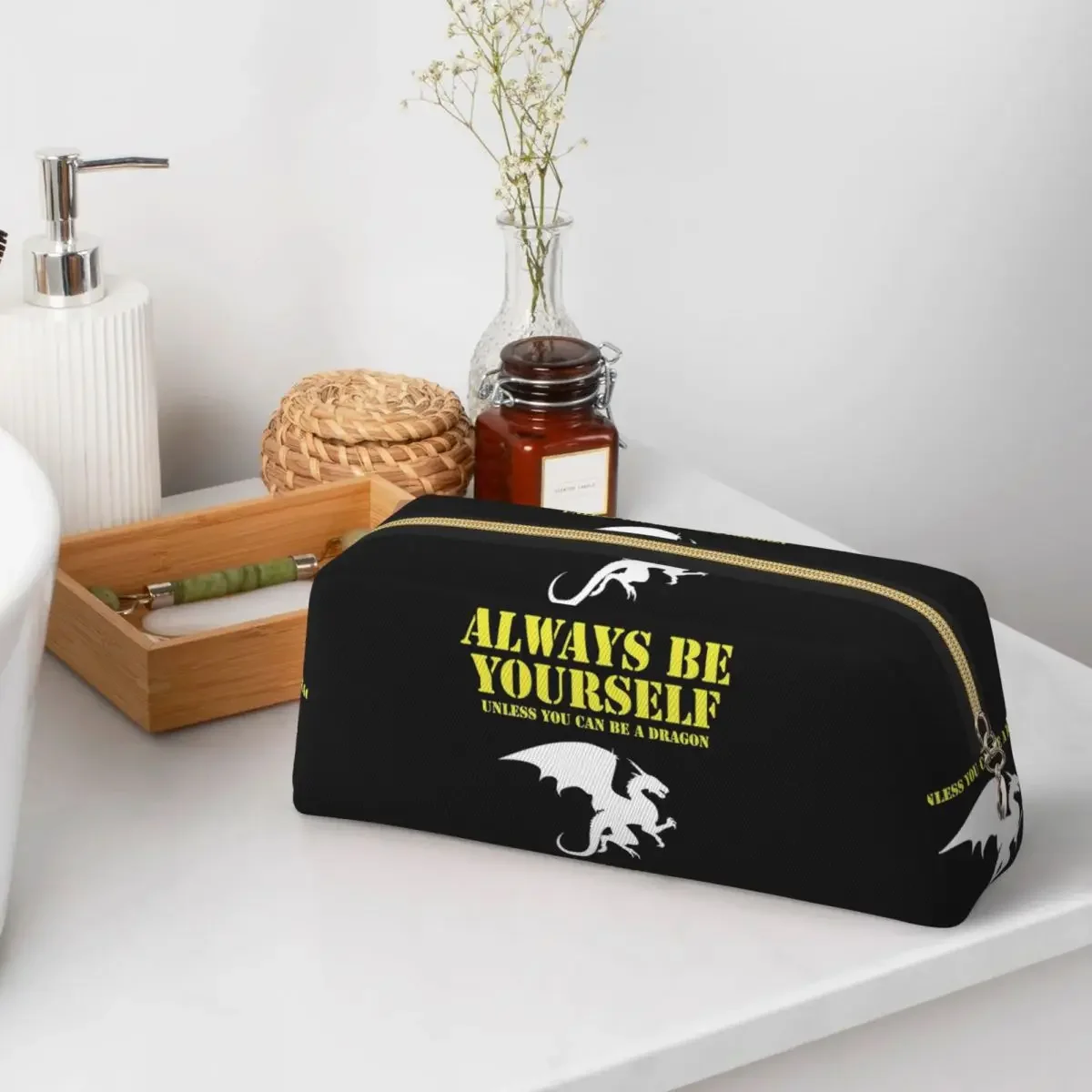 Always Be Yourself Dragon Pencil Case for Studen Gifts Pen Box Pencil Bag Pen Holder