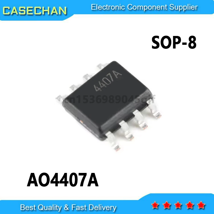 10PCS New and Original AO4407 4407 4407A AO4407A  MOSFET SOP-8 Trans MOSFET P-CH 30V 12A 8-Pin 