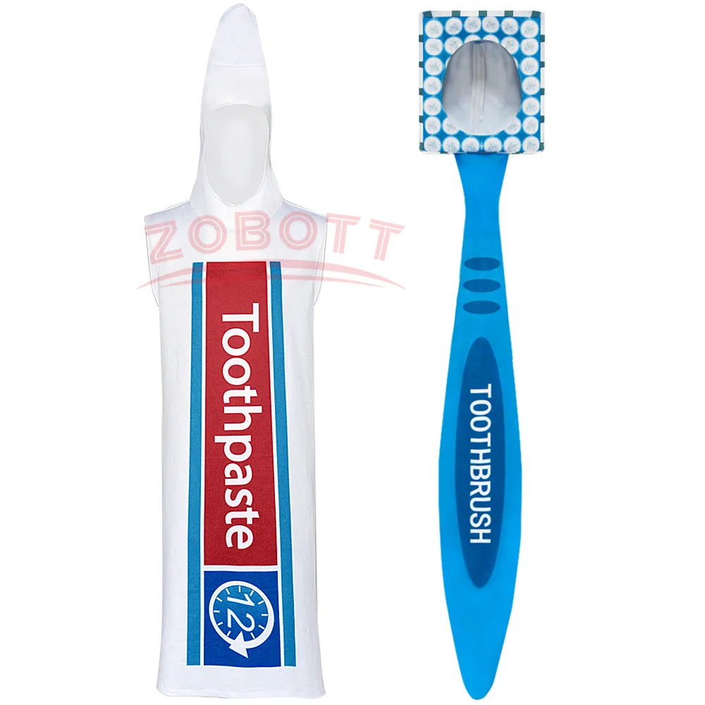 Hot selling new toothpaste toothbrush couple cosplay costume Halloween funny cosplay couple costume cosplay costume