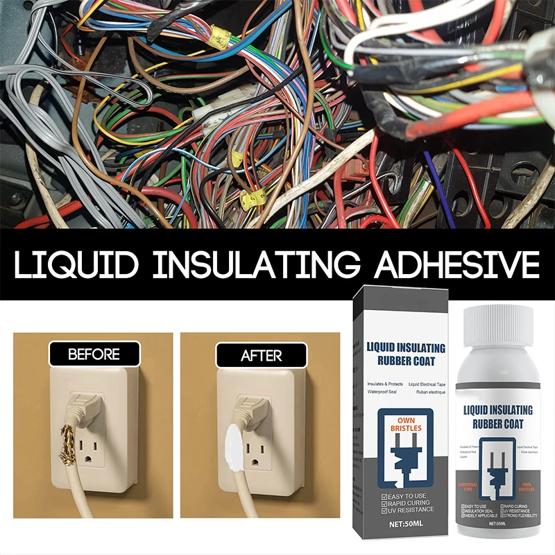 Liquid Insulating Glue Waterproof High Temperature Resistant Fireproof Glue Suitable for Electronic Components, Wires, Cables
