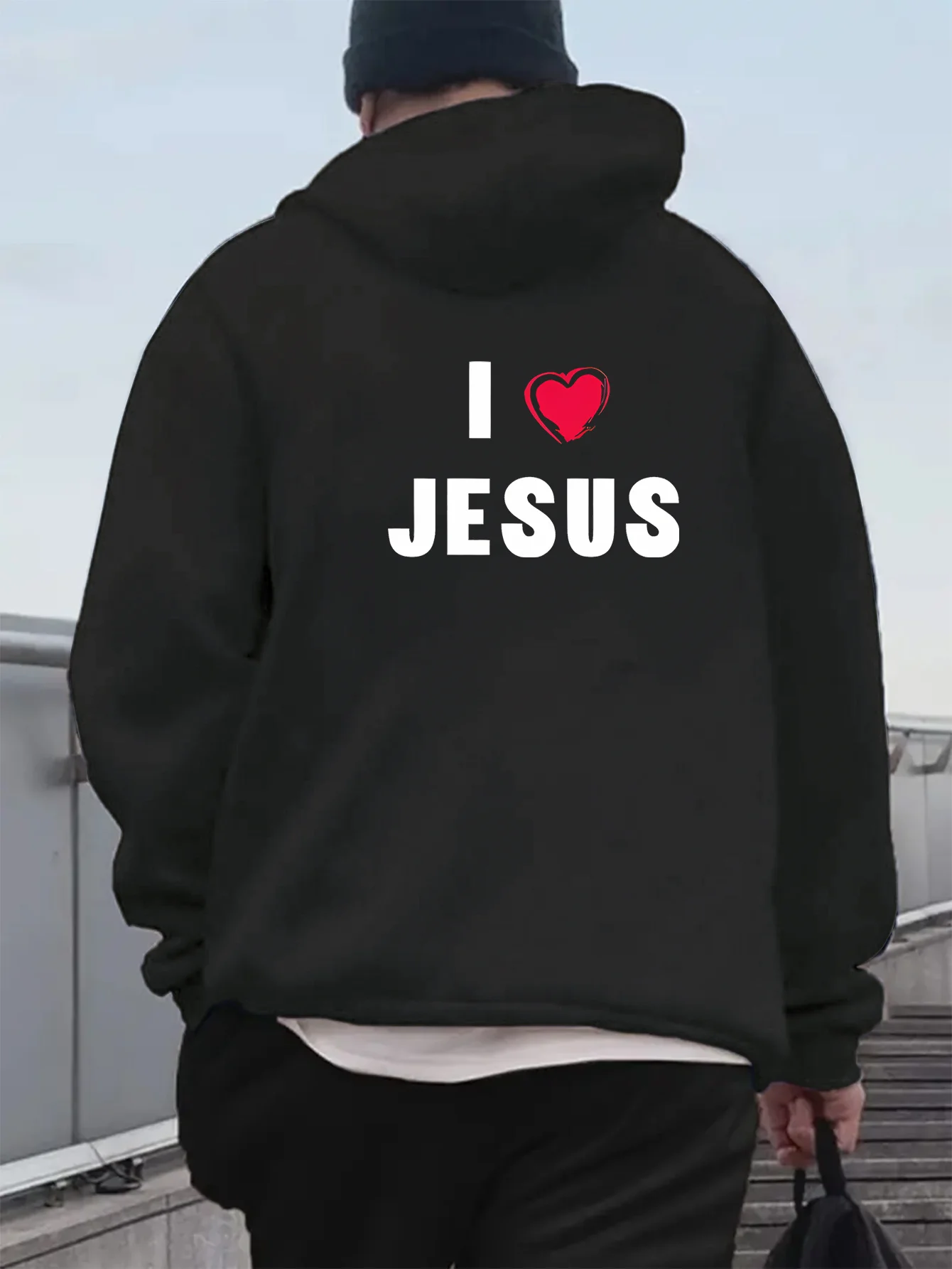 بلوفر رياضي خارجي بأكمام طويلة للرجال عصري للمشي لمسافات طويلة في الهواء الطلق قميص مطبوع من الخلف #1