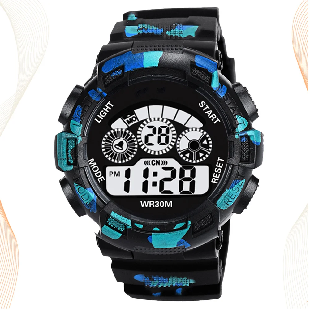 Camouflage Waterproof Electronic Watch Digital Display Alarm Countdown Timer LED Backlight Sports Wristwatch Electronic Watch