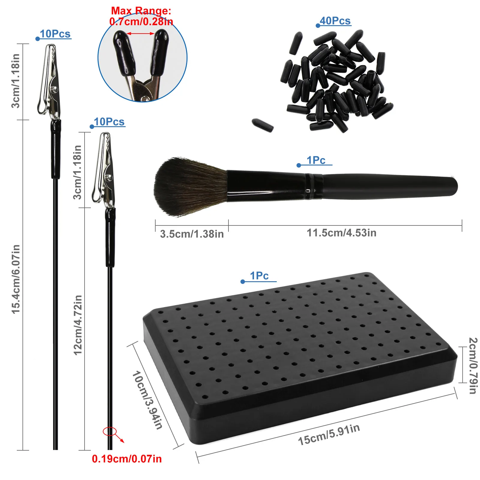 Evemodel GJJC12 modèle peinture pince Kit 14X9 trous Base 20 pièces pinces crocodile avec couvercle en caoutchouc outils de modélisation super cadeau