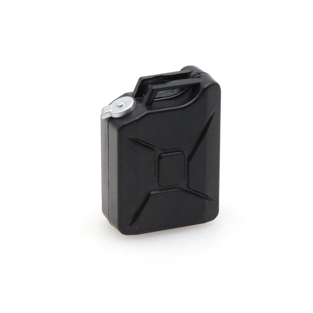 เครื่องมือตกแต่งถังน้ำมันจำลองขนาดเล็ก2ชิ้นสำหรับรถตีนตะขาบ1/8 1/10รถตีนตะขาบรถ SCX10ตามแนวแกน D90 RC4WD TRX4สีดำ