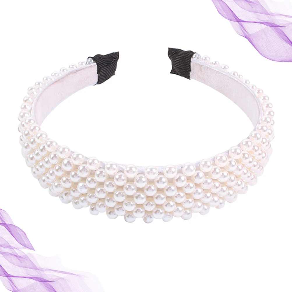 

Elegant Pearl Headband Decoration Lightweight Comfortable Party Birthday Gift For Women Pearl Hair Crown Headpiece Jewelry