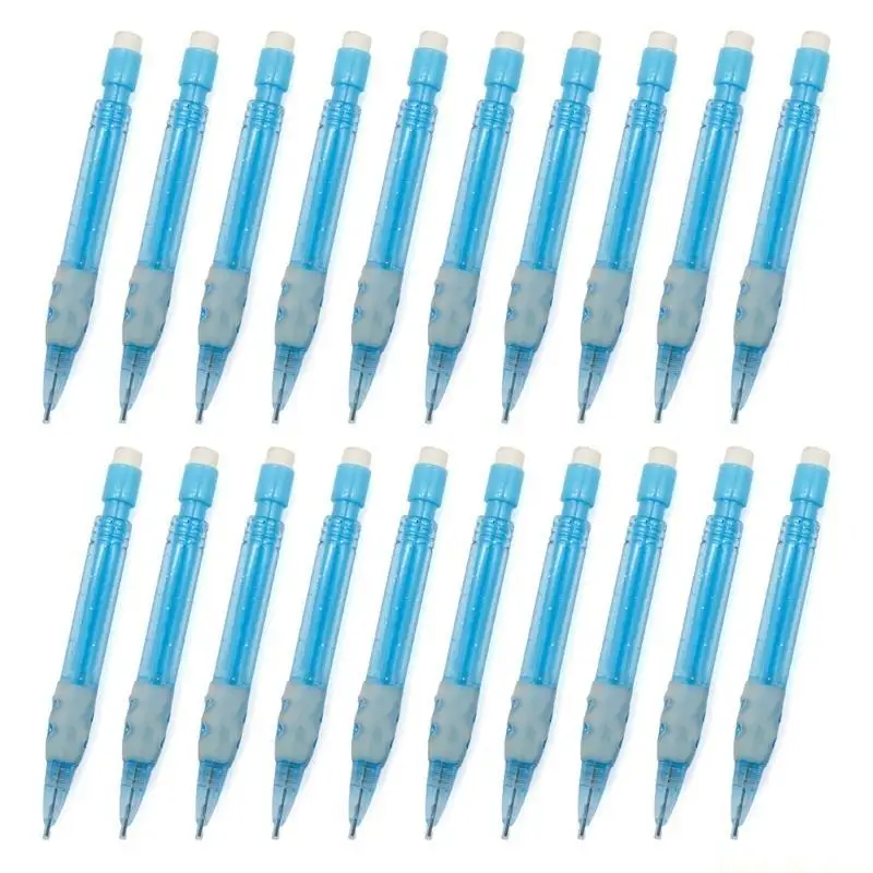 20Pcs Small Pocket Mechanical Automatic Pencil with Eraser for Writing 0.7MM
