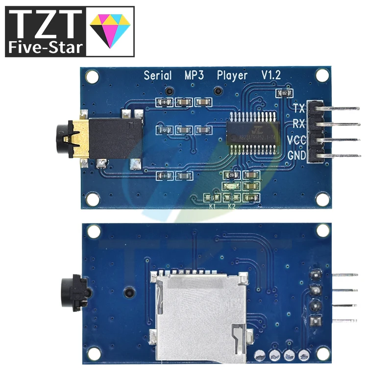 TZT YX6300 YX5300 UART Control Serial Module MP3 Music Player Module For Arduino/AVR/ARM/PIC CF