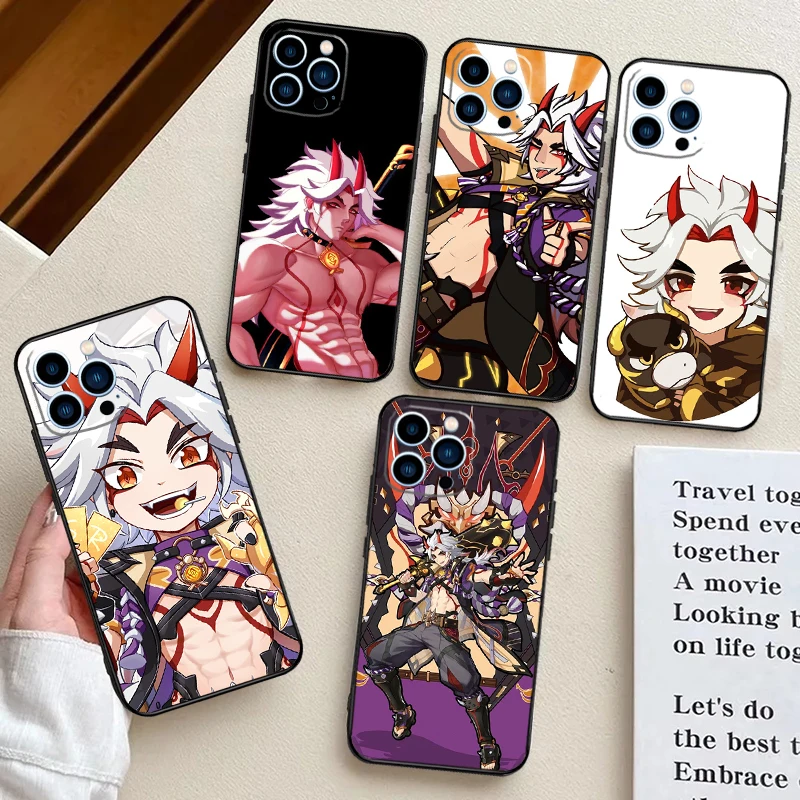 Genshin Impact Arataki Itto funda para Samsung Galaxy A35 A55 A15 A34 A54 A14 A56 A52 A53 A16 A26 A36 A32 A12 A33 A13 A17