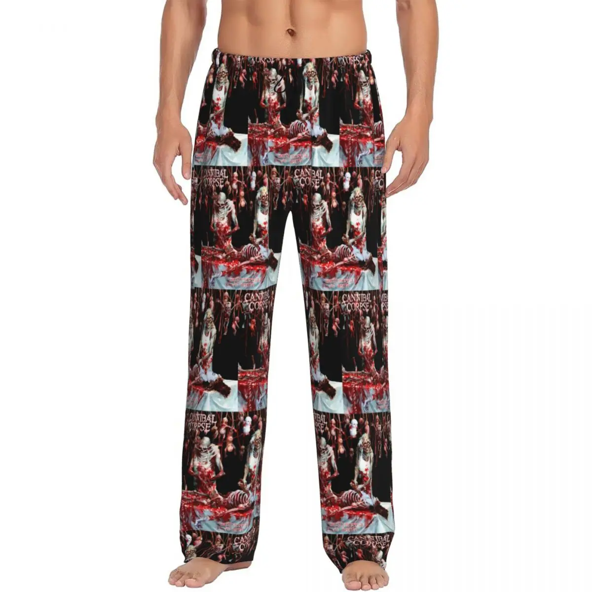 Custom Printed C-Cannibals C-Corpses Death Metal Band Pajama Pants for Men Sleep Sleepwear Bottoms with Pockets