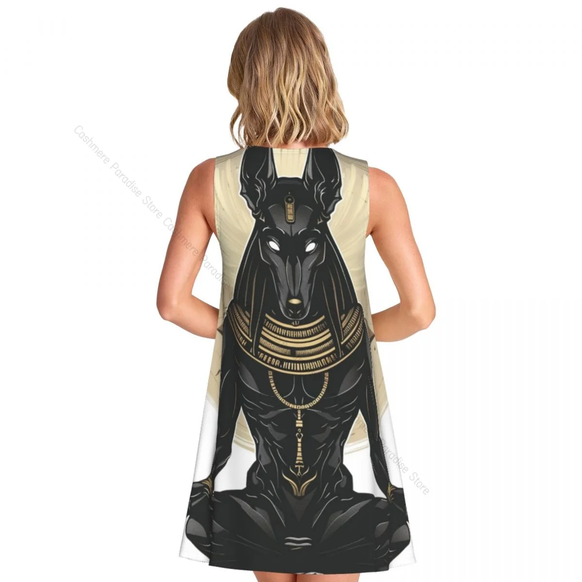 Robes d'été pour femmes, t-shirt de plage, sans manches, dieu égyptien Anubis Art, robe débardeur ample décontractée, 2025