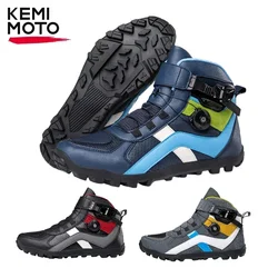 Scarpe da equitazione da uomo casual da moto Stivali in pelle di vacchetta altamente elastici Scarpe da ginnastica da moto per esterni Suola in gomma antiscivolo da ciclismo