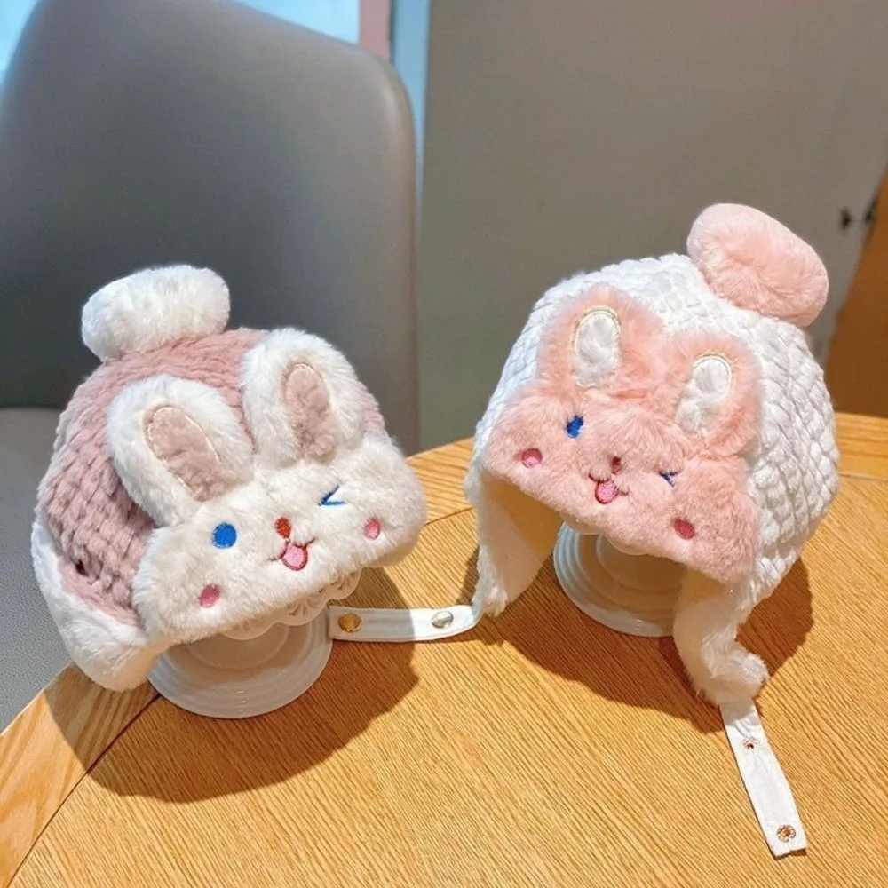 Trendy Crochet Earflap Winter Baby Hats Thickened Ear Protection Infant Caps Warm Cold Protection Knit Hats Outdoor - view 3