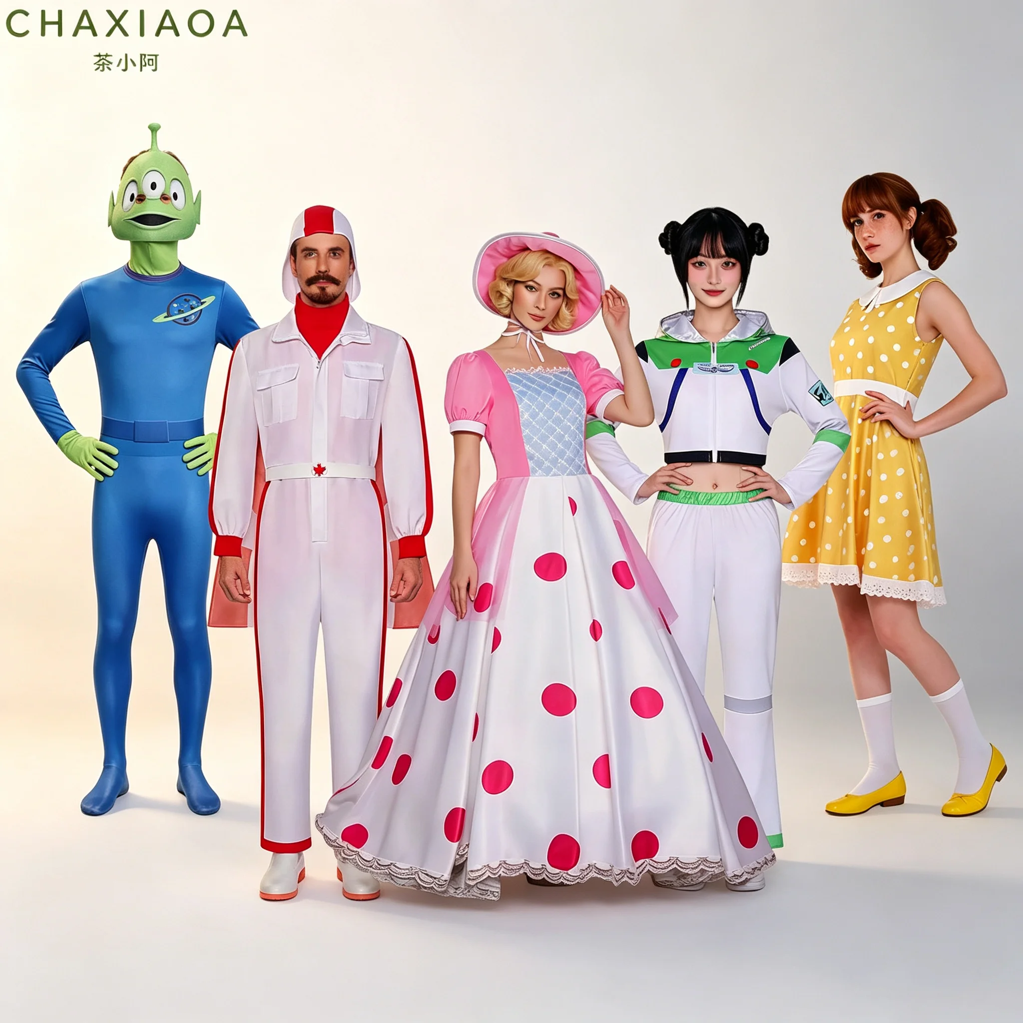Costume de cosplay de personnage de dessin animé, combinaison Alien Bo Peep, ensemble de combinaison spatiale, tenue de jeu de rôle pour hommes et femmes, Halloween, scène