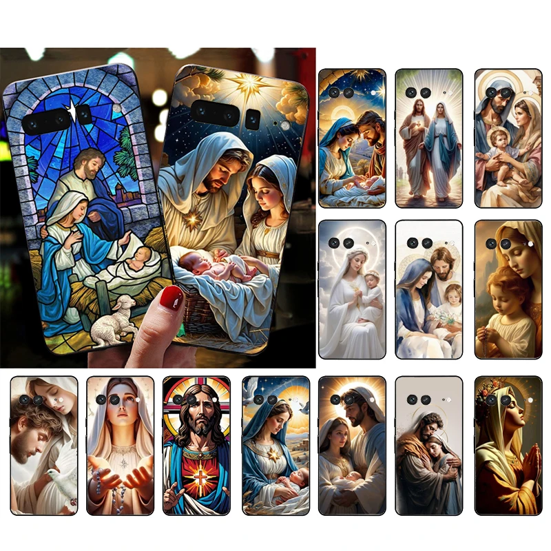 Jesus and Mother Mary Family Phone Case For Google Pixel 9 Pro XL 8 7 6 Pro Pixel 8A 7A 6A 4A 3A 3XL Pixel 8 7 6 5 4