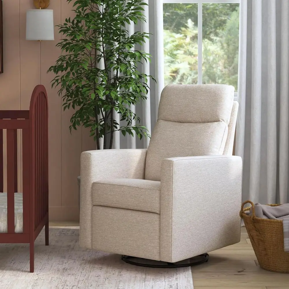 Gabby 360° Swivel Glider Nursery Chair - High Pillowback Glider Rocking Chair - GREENGUARD Gold, SC & Certi-US Certiied -tile Co