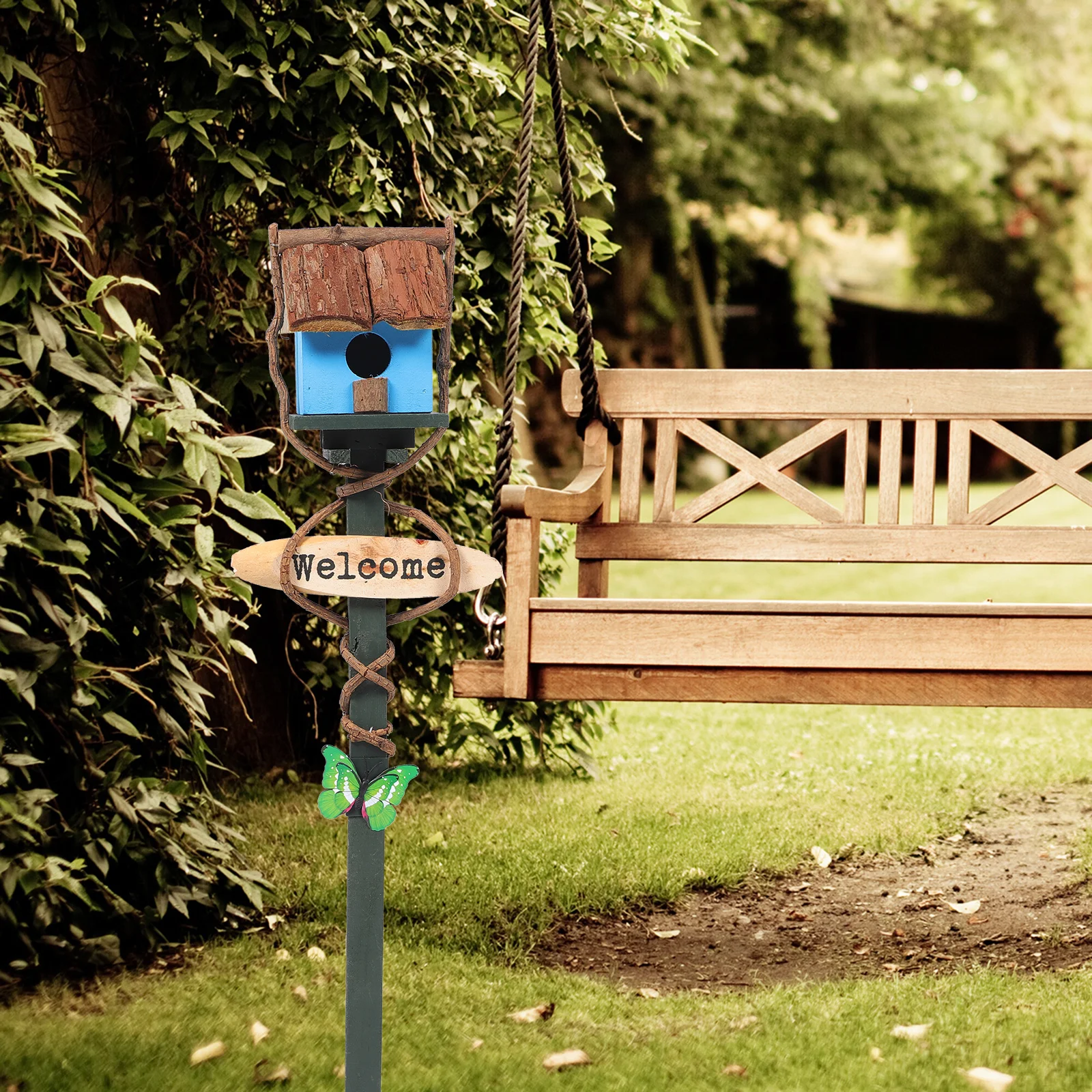 

Bird House Stake Garden Decor High-Grade Material Durable Easy Use Perfect Gift Home Balcony Decoration