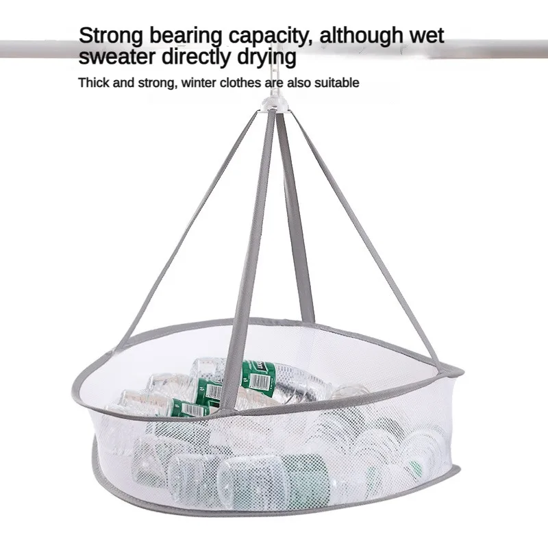 Cloth Drying Basket for Household Single and Double Layer Large Capacity Sweaters Socks Anti Deformation Flat Mesh Pockets