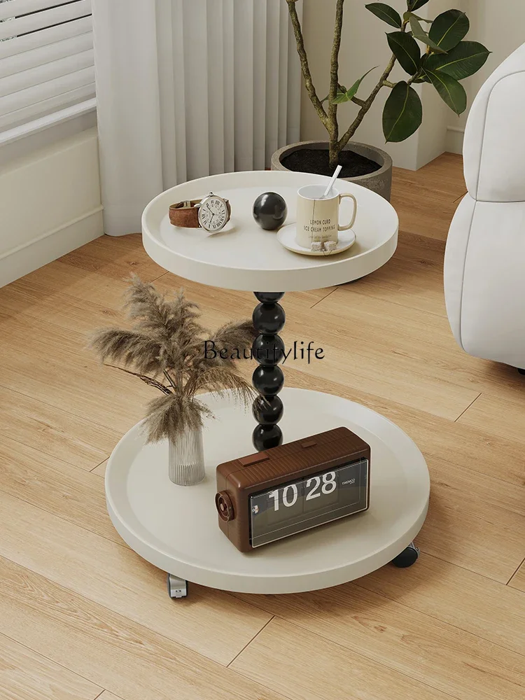 

Light luxury sofa side table Modern simple living room Movable coffee table rack